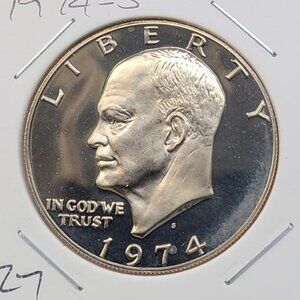 1974-S Cameo Proof Eisenhower Dollar.. Uncirculated.. In Protective Holder